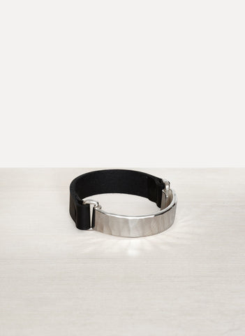 Half Hammered Silver Hook Bracelet