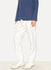 White Cotton Linen Pleat Trouser