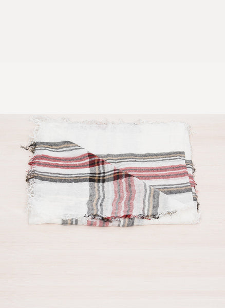 HX017_BOB4 Linen Tartan Scarf