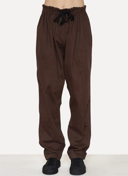 Brown Daim Cotton Wide Pant
