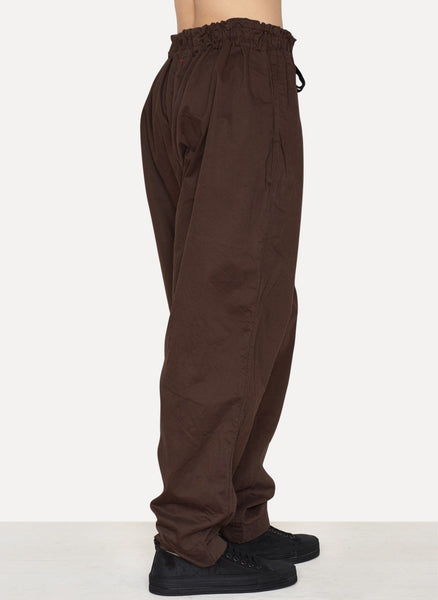 Brown Daim Cotton Wide Pant