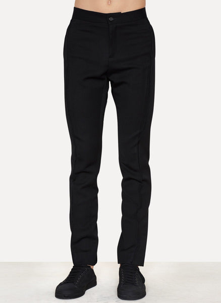 Black Virgin Wool Twisted Seam Trousers