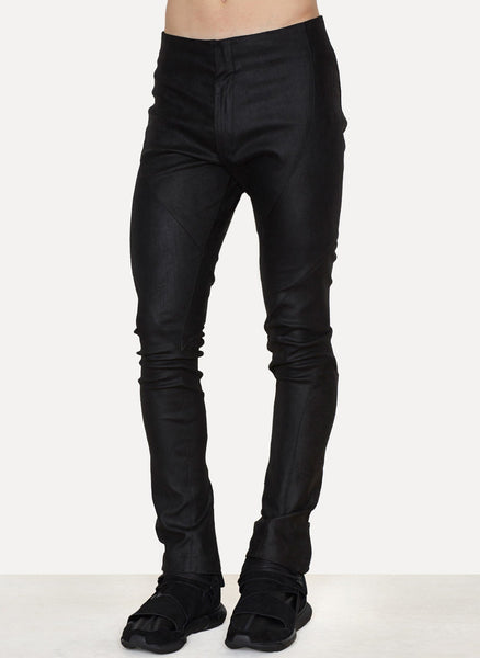 Black Lambskin Lennox Trousers