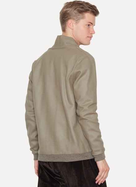 Stone Brushed Wool Cardigan Easel