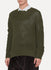 Khaki Green Loose Ribbed Cable Sweater