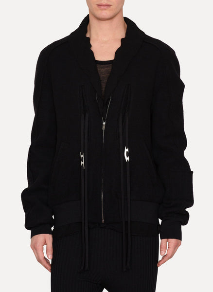 Black Virgin Wool Blend Jacket Johnson