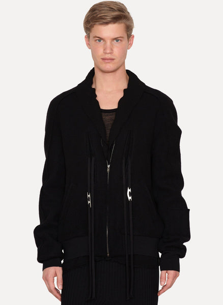 Black Virgin Wool Blend Jacket Johnson