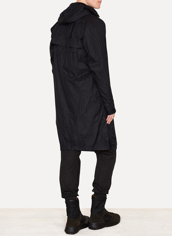 Black Dyed Extralight Taped Nylon Raincoat