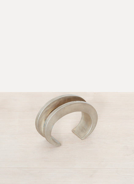 Acid Silver Crescent Channel Bracelet (30mm)