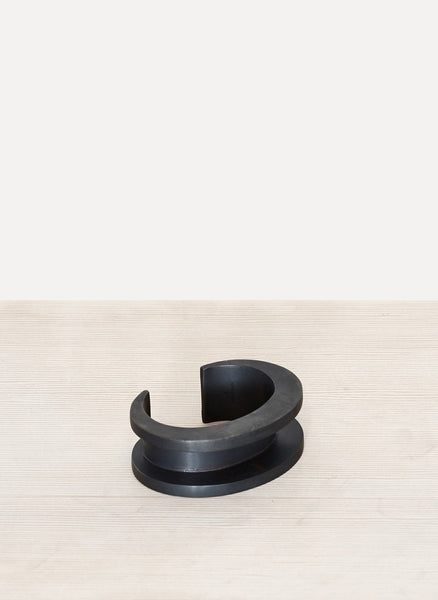 Silver Oxidized Crescent Channel Bracelet (30mm)