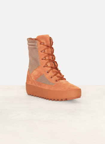 Burnt Sienna Calfskin Suede Womens Military Boot