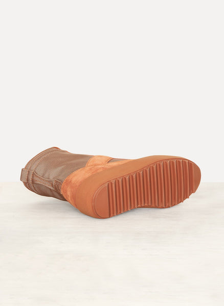 Burnt Sienna Calfskin Suede Womens Military Boot