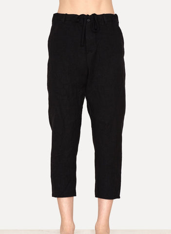 Black + Grey Wool Linen Blend Lounge Pants