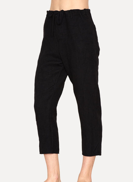 Black + Grey Wool Linen Blend Lounge Pants