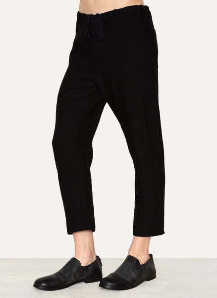 Black New Wool Linen Lounge Pants