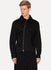 Black Cotton Linen Harrington Jacket