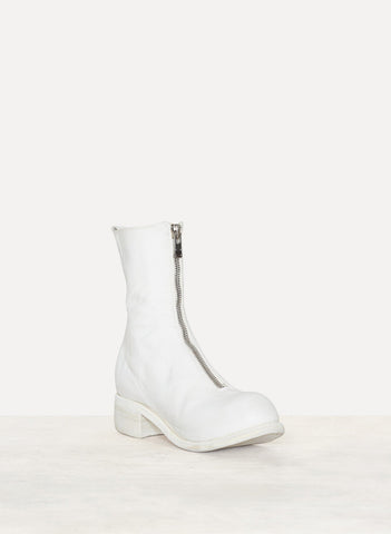 PL2 Off White Calf Orthopedic Mid Front Zip Boots