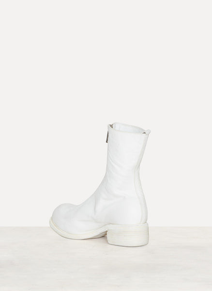 PL2 Off White Calf Orthopedic Mid Front Zip Boots