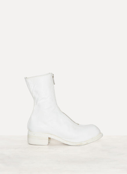 PL2 Off White Calf Orthopedic Mid Front Zip Boots