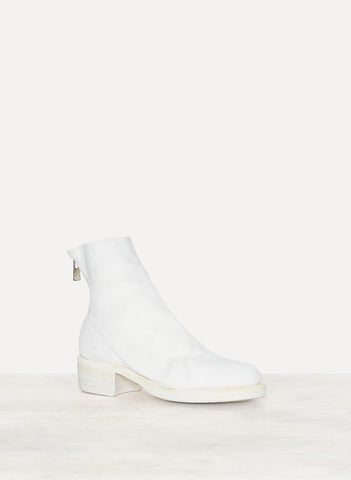 796Z Off White Baby Calf Reverse Back Zip Boots