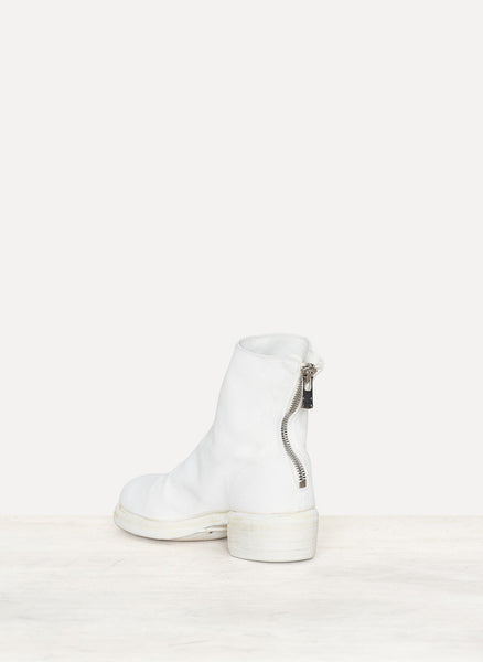 796Z Off White Baby Calf Reverse Back Zip Boots