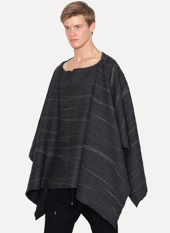 Virgin Wool Alpaca Crest Poncho