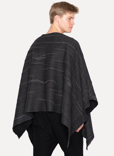 Virgin Wool Alpaca Crest Poncho