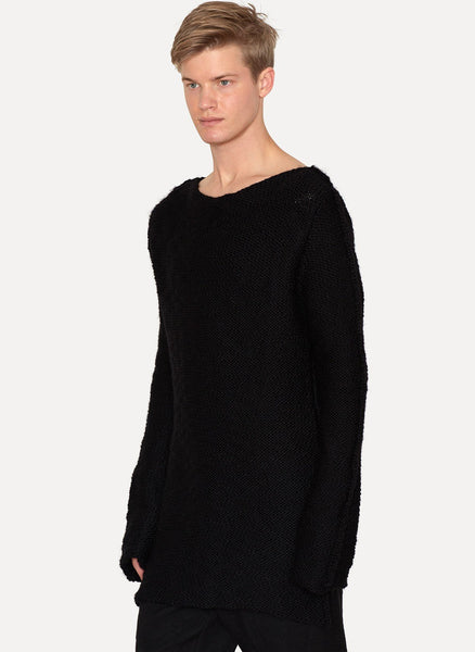 Black Virgin Wool Pullover Sweater