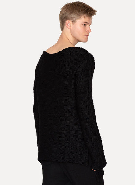 Black Virgin Wool Pullover Sweater