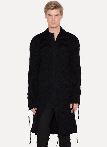 Virgin Wool Rib Kimono Cardigan