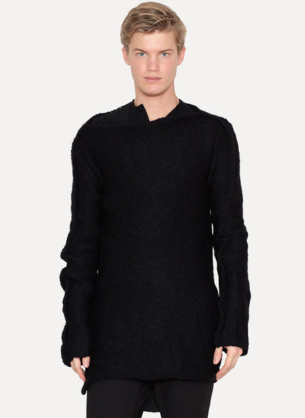 Black Virgin Wool Pullover Sweater