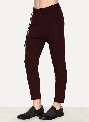 Bordeaux Linen Cotton Knit Lounge Pants