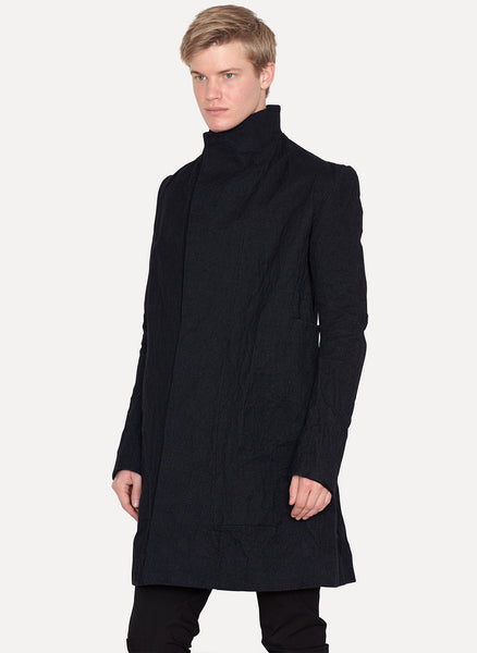 Black Aluminum Wool Coat