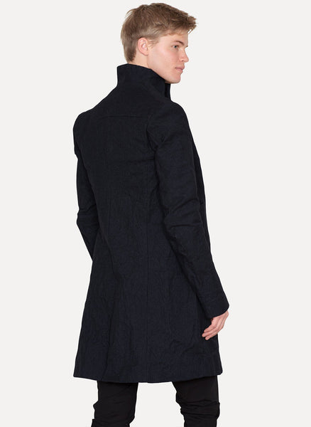 Black Aluminum Wool Coat