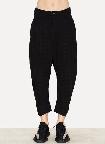 Croc Wool Jacquard Curved Leg Pant