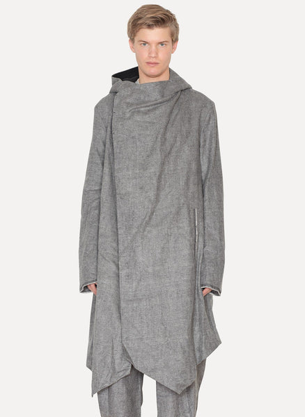 Grey Linen Moleskin Manteau