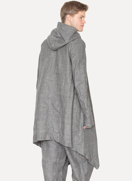 Grey Linen Moleskin Manteau