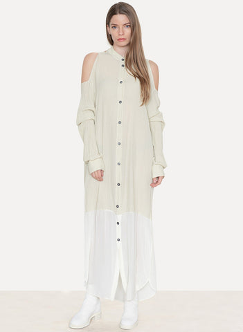White Silk Layered Dress