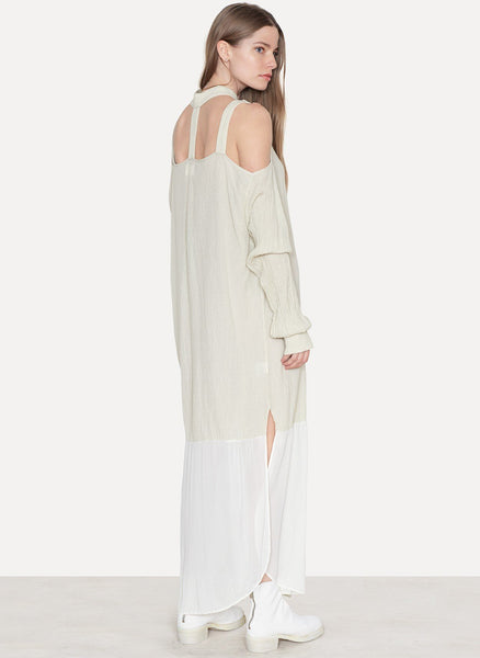 White Silk Layered Dress
