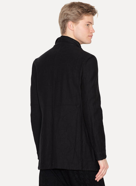 Black Cotton Compact Knit Blazer