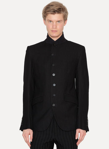 Black Wool Ramie Jacket Essence