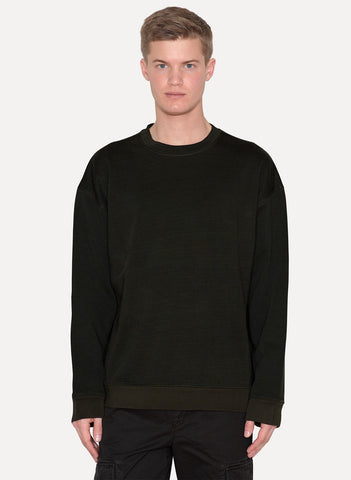 Onyx Dust Plated Viscose Cotton  Jersey Crewneck