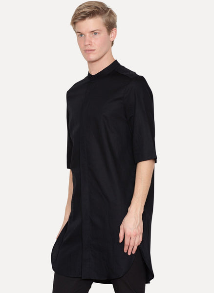 Cotton Linen Short Sleeve Long Shirt