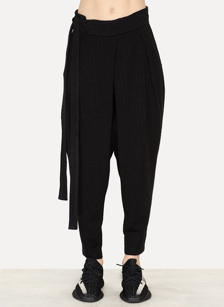 Black Viscose Wool Nasreddin Pant