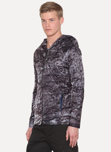 Camouflage Print Hooded Windbreaker Jacket