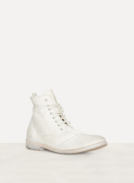 Off White Deer Leather Lista Ankle Boot