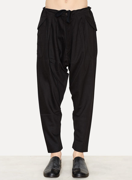 Raven Silk Twill Loose Fit Trousers