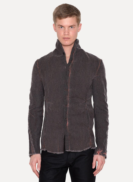 Bordeaux Black Wool Metal Shirt Jacket