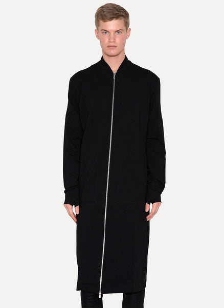 Zip Front Long Sweatshirt Coat