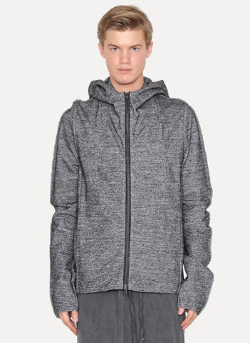 Grey Melange Layered Hood Jacket